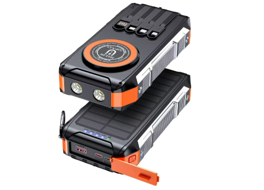 Banca di energia solare 22,5W ricarica rapida 30000 capacità reale illuminazione LED corrente di ingresso solare